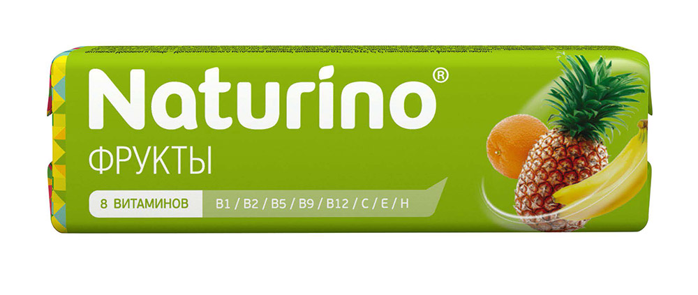 Натурино пастилки с витаминами и натуральным соком, 4.2 г, пастилки, 8 шт, фрукты фото