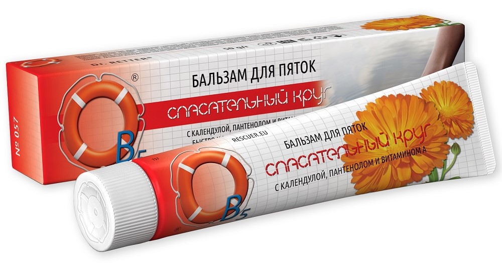 Спасательный круг бальзам для пяток, бальзам, 50 мл, 1 шт, календула + пантенол + витамин А фото