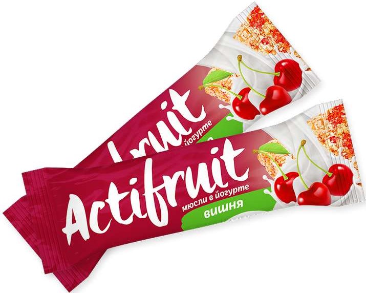 Актифрут Батончик мюсли, 30 г, 1 шт, вишня + йогурт фото