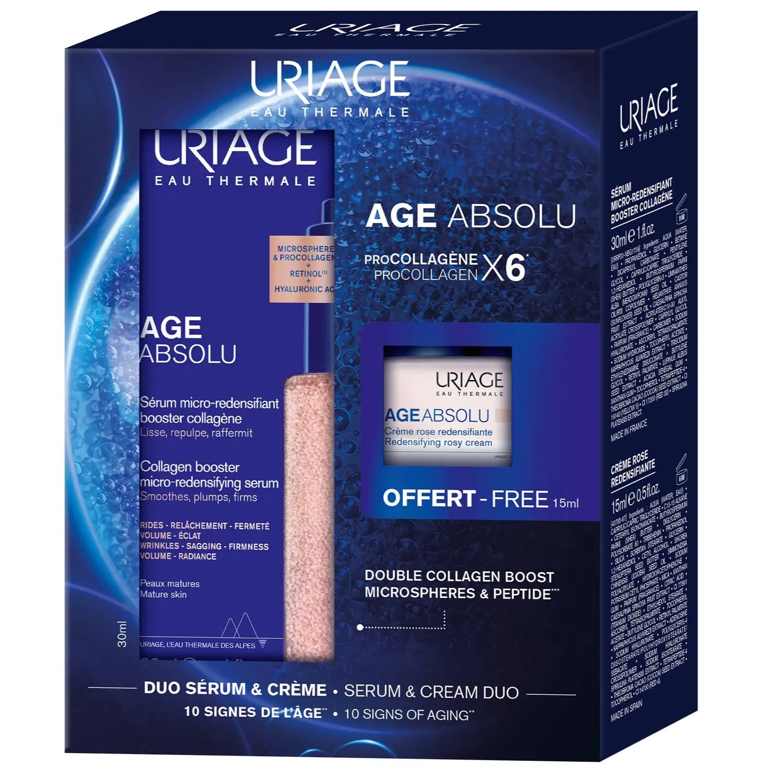 Uriage Age Absolu сыворотка-бустер 30 мл + восстанавливающий крем 15 мл, набор, 1 шт. фото