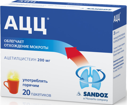 АЦЦ, 200 мг, порошок для приготовления раствора для приема внутрь, 3 г, 20 шт, мёд и лимон фото