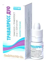 Травапресс дуо, 0,04мг/мл+5мг/мл, капли глазные, 2.5мл, 1 шт. фото