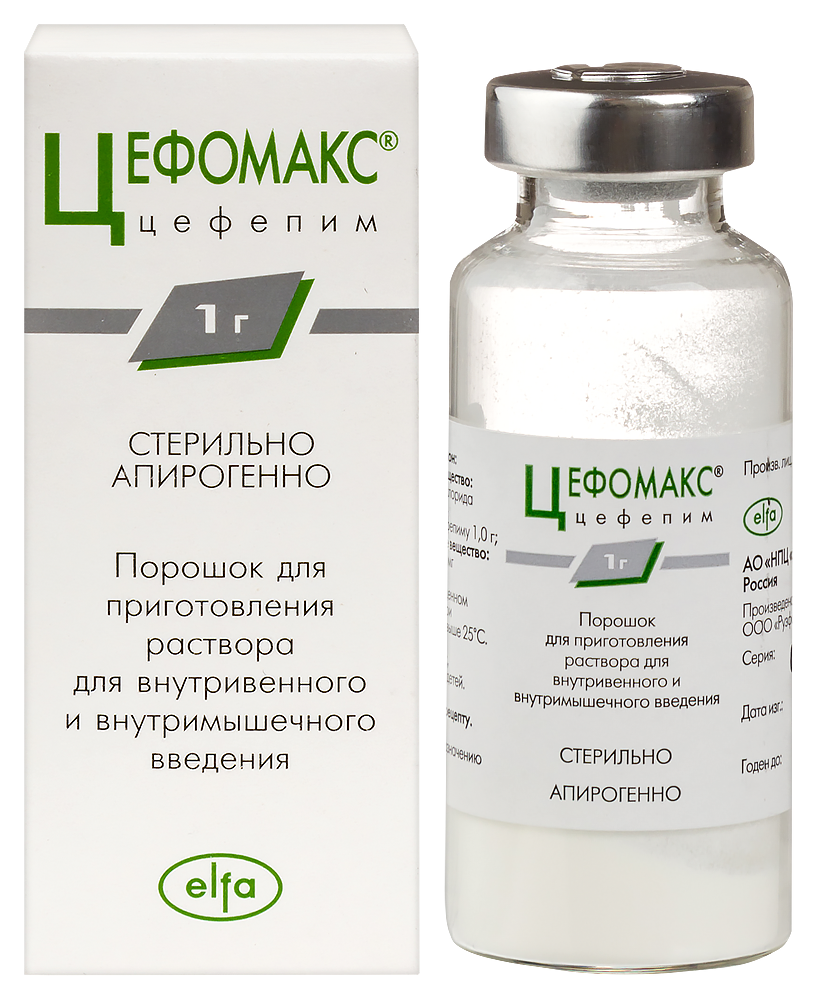Цефомакс, 1 г, порошок для приготовления раствора для внутривенного и внутримышечного введения, 1 шт. фото