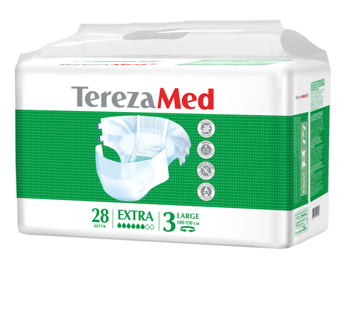 TerezaMed Extra Подгузники для взрослых дневные, Large L (3), 28 шт, 100-150 см фото