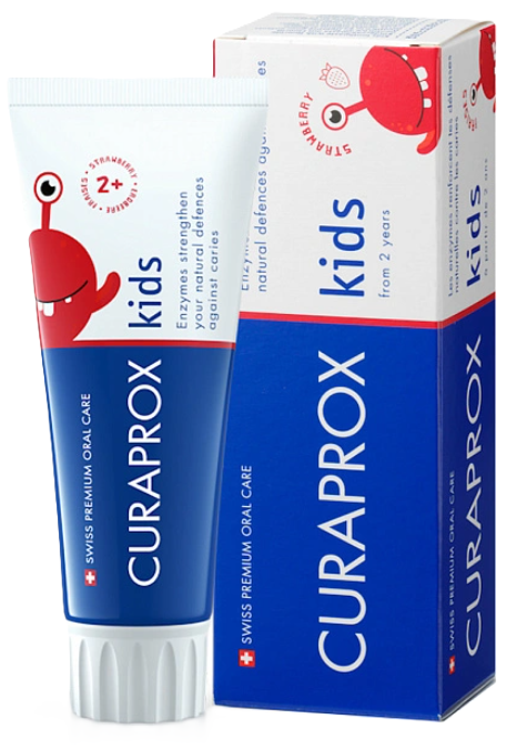 Curaprox kids 950 ppm Зубная паста детская, паста зубная, 60 мл, 1 шт, со вкусом клубники, для детей с 2 лет фото