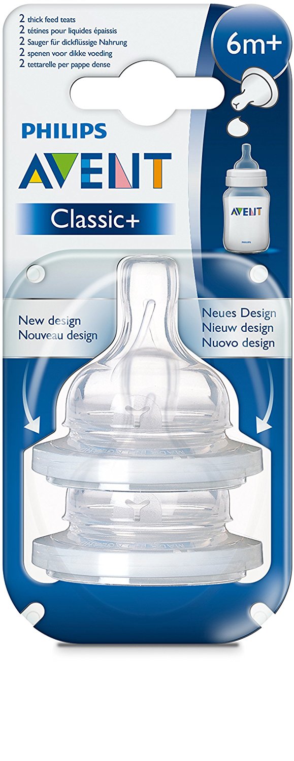 AVENT Classic+ Соска силиконовая для густых жидкостей, 2 шт, 6+ мес, арт. SCF636/27 (80627) фото
