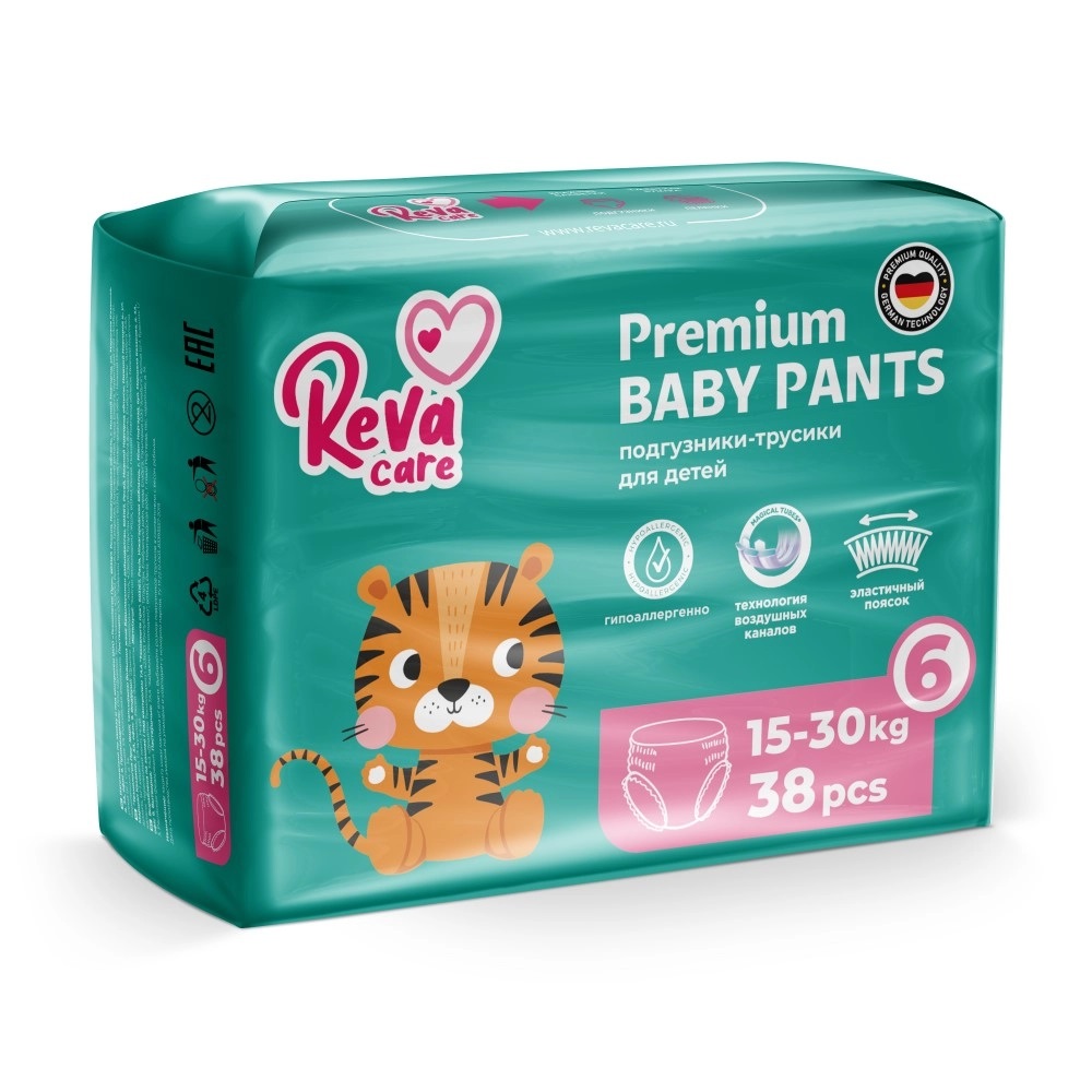 Reva Care Подгузники-трусики для детей, размер №6, 38 шт, 15-30 кг фото