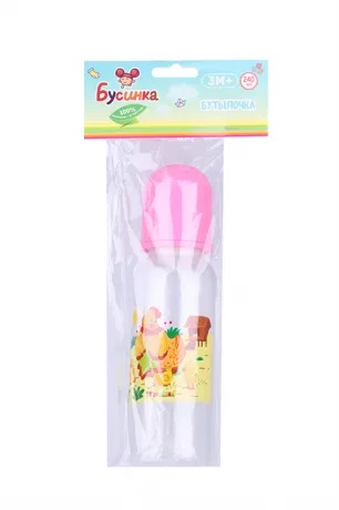 Бусинка Бутылочка с силиконовой соской, 240 мл, 1 шт, арт. 1102 фото