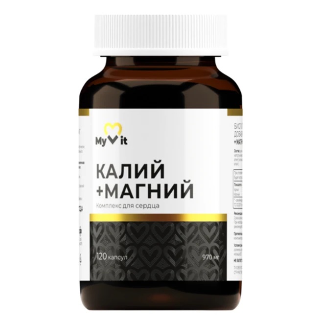 MyVit Калия цитрат + Магния цитрат, капсулы, 120 шт. фото