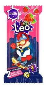 Леовит Leo Kids батончик белковый, 25 г, 1 шт, с молоком клубникой и витамином C фото