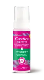 Carefree Duo effect Мусс для интимной гигиены, мусс, 150 мл, 1 шт, с зеленым чаем и алоэ вера фото