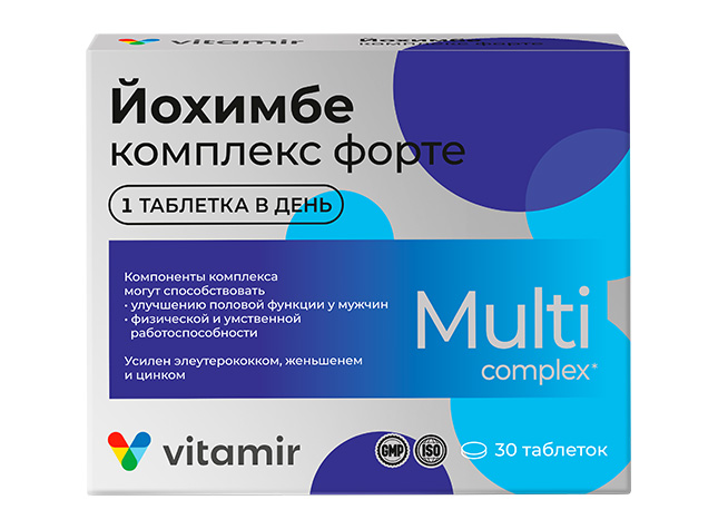 Витамир Йохимбе комплекс форте, таблетки, 550 мг, 30 шт. фото
