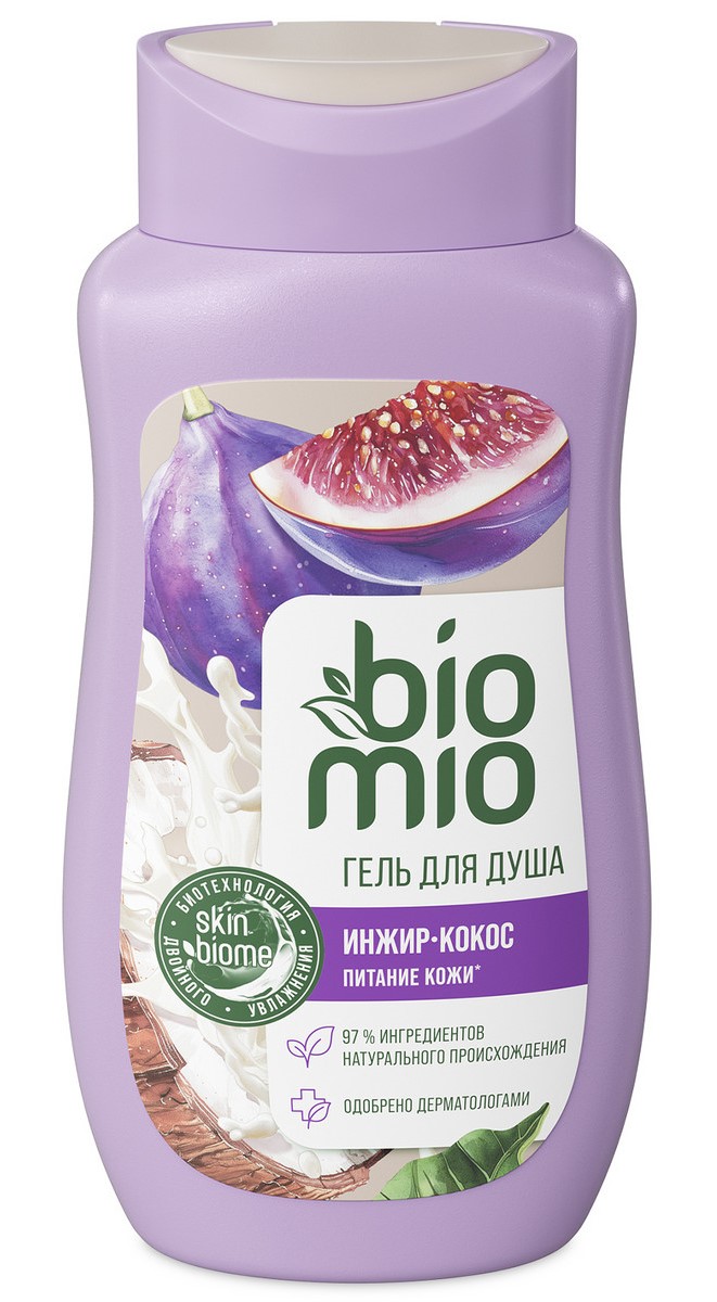 BioMio Гель для душа, гель, 250 мл, 1 шт, инжир + кокос фото