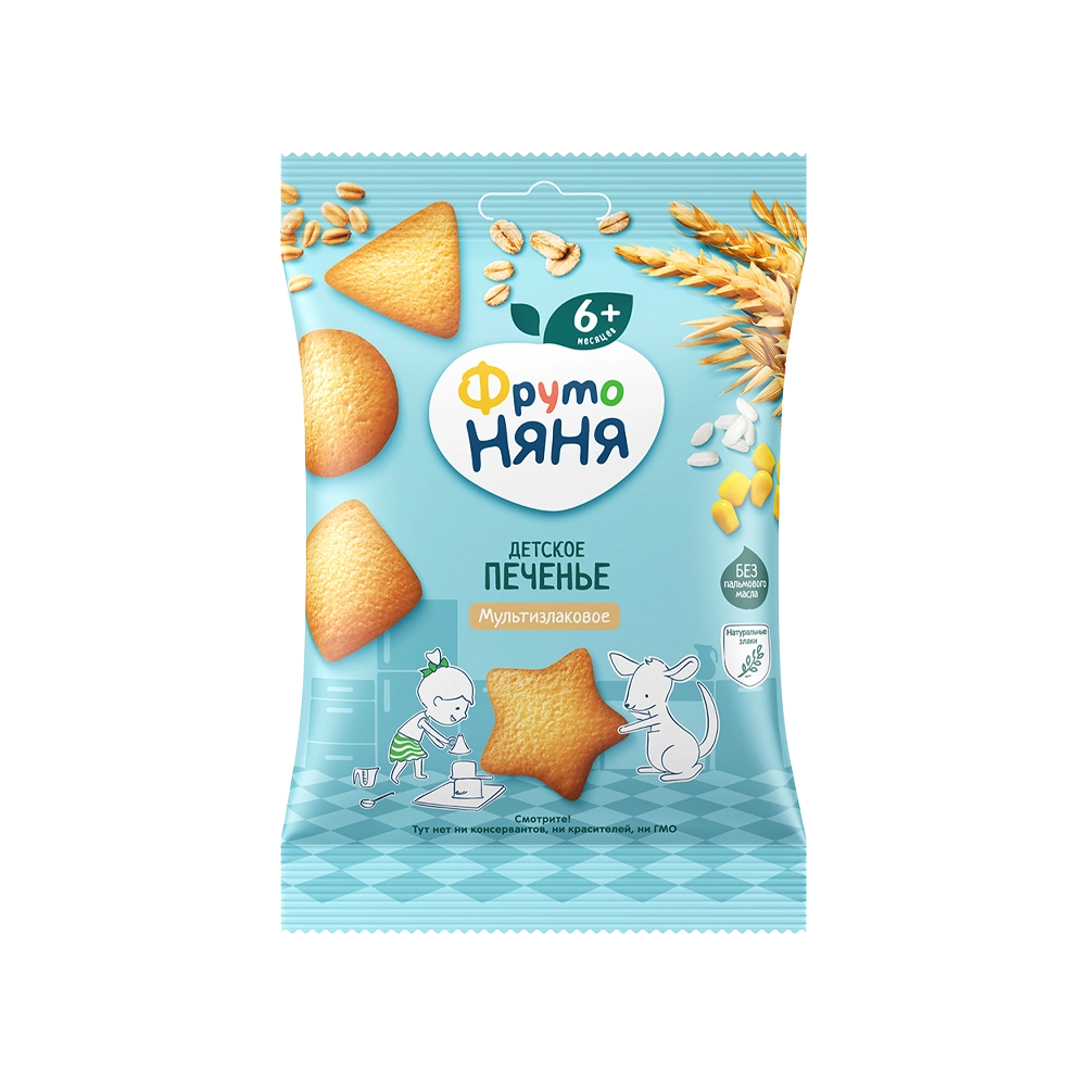 Фрутоняня печенье мультизлаковое, 50г, 1 шт. фото