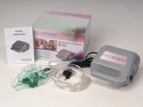 Ergopower Небулайзер компрессорный, 1 шт, серый, арт. ER-402 фото