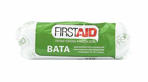 Ферстэйд Вата медицинская хирургическая нестерильная гигроскопичная хлопковая, вата нестерильная, 250 г, 1 шт. фото