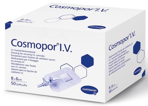 Cosmopor I.V. Повязка для фиксации катетера, 6 см х 8 см, повязка стерильная, 50 шт. фото