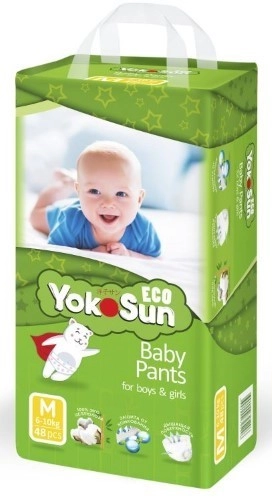 Yokosun Eco подгузники-трусики детские, M, 48 шт, 6-10 кг фото