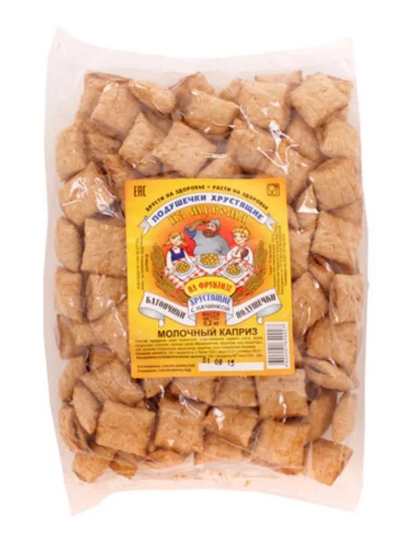 Подушечки хрустящие из Мурома на фруктозе, 200 г, 1 шт, молочный каприз фото