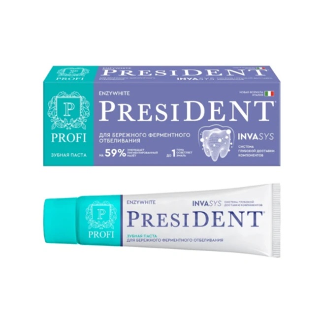 PresiDENT Profi enzywhite 70 RDA Зубная паста, зубная паста, 90 мл, 1 шт. фото