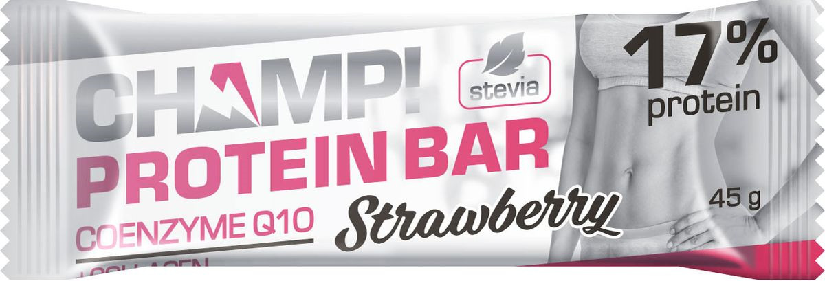 Champ батончик протеиновый, батончик, 45 г, 1 шт, клубника фото