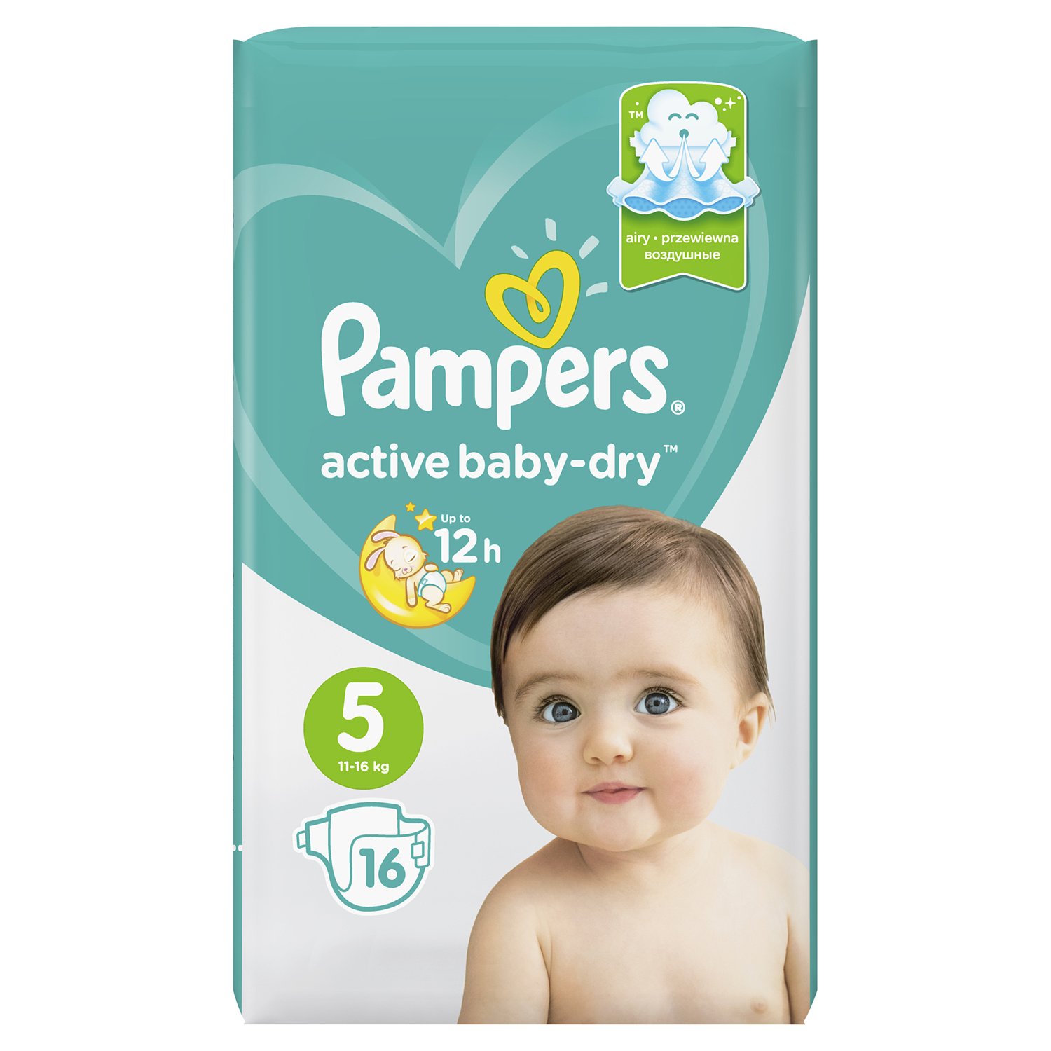 Pampers Active baby-dry Подгузники детские, р. 5, 16 шт, 11-16 кг фото