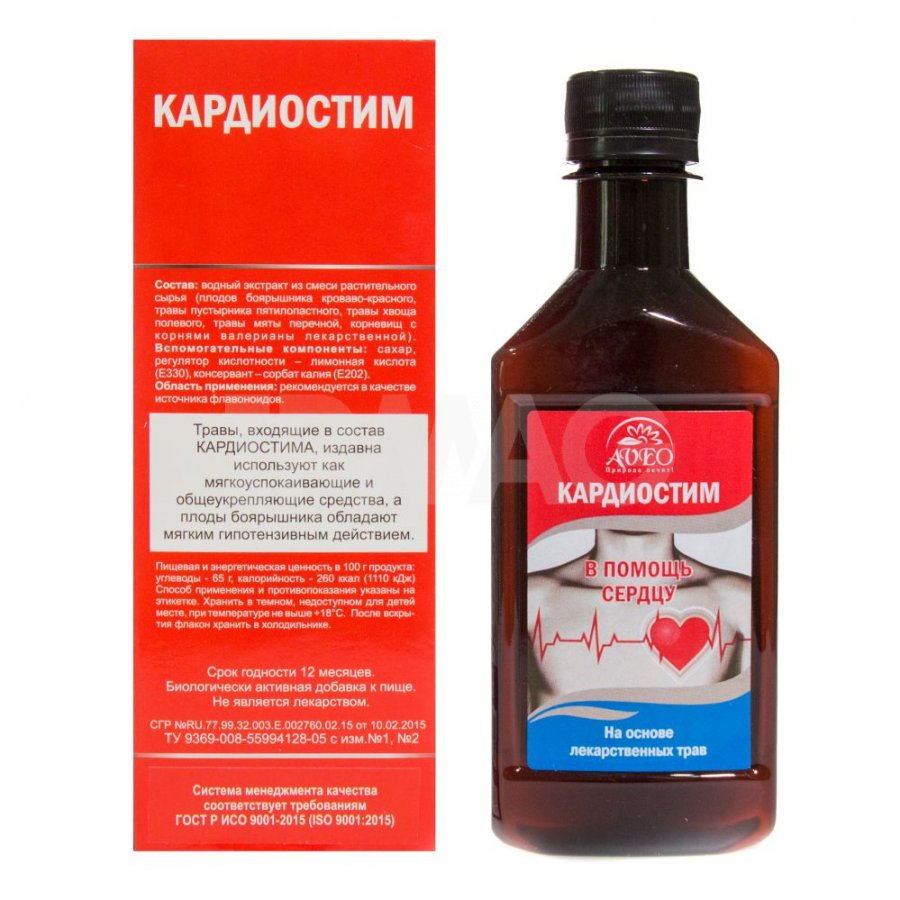 Алтайские травы Кардиостим Бальзам безалкогольный, бальзам для приема внутрь, 250 мл, 1 шт. фото