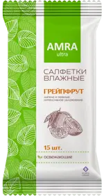 Amra Салфетки влажные освежающие, 15 шт, в ассортименте фото 2