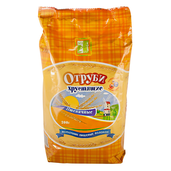 Диадар Отруби пшеничные хрустящие, гранулы, 200 г, 1 шт. фото