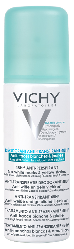 Vichy Deodorants дезодорант-аэрозоль против белых и желтых пятен 48 ч, спрей, 125 мл, 1 шт. фото