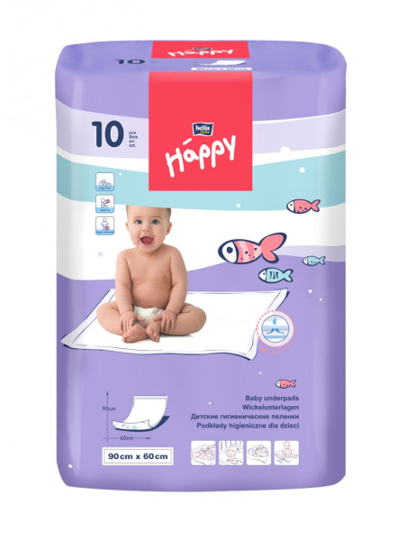 Bella baby Happy Пеленки детские впитывающие, 60 см х 90 см, 10 шт. фото
