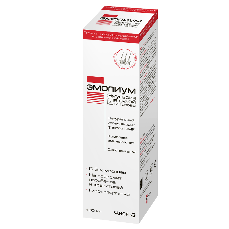 ЭМОЛИУМ эмульсия для сухой кожи головы, эмульсия, 100 мл, 1 шт. фото