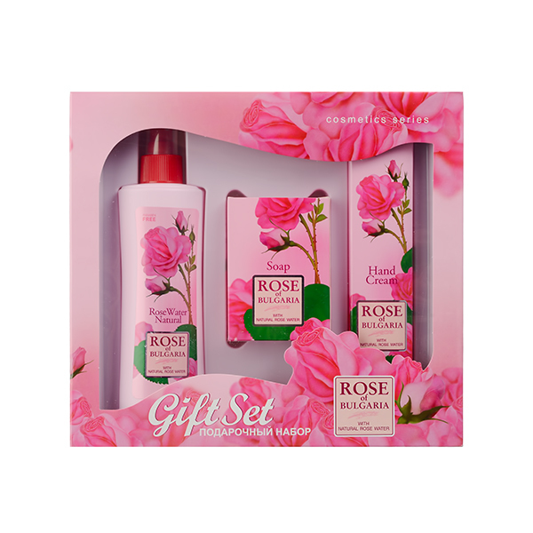 My Rose of bulgaria набор подарочный №2, набор, 1 шт, розовая вода 230мл + мыло 100г + крем для рук 75мл фото