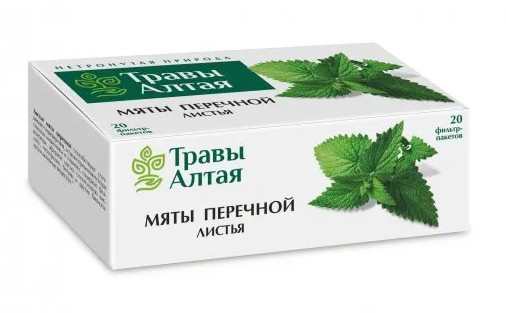Травы Алтая мяты перечной листья, фиточай, 1.5 г, 20 шт. фото