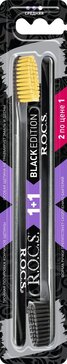 ROCS Зубная щетка Black edition classic, щетка зубная, 2 шт, средней жесткости фото