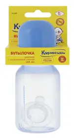 Курносики Бутылочка цветная с силиконовой соской 0+, 125 мл, 1 шт, цвет в ассортименте, арт. 11129 фото