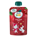 Фрутоняня детское пюре, пюре, 90 г, 1 шт, красный микс (яблоко + черешня + малина + красная смородина) фото