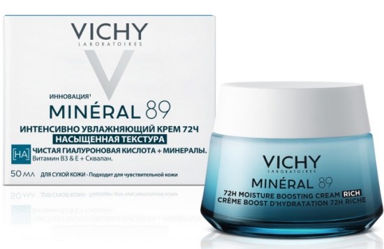 Vichy Mineral 89 Интенсивно увлажняющий крем 72ч, крем для лица, 50 мл, 1 шт, для сухой кожи фото