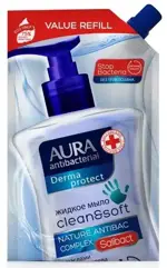 Aura Antibacterial Derma Protect Крем-мыло жидкое антибактериальное, крем-мыло, 500 мл, 1 шт. фото 