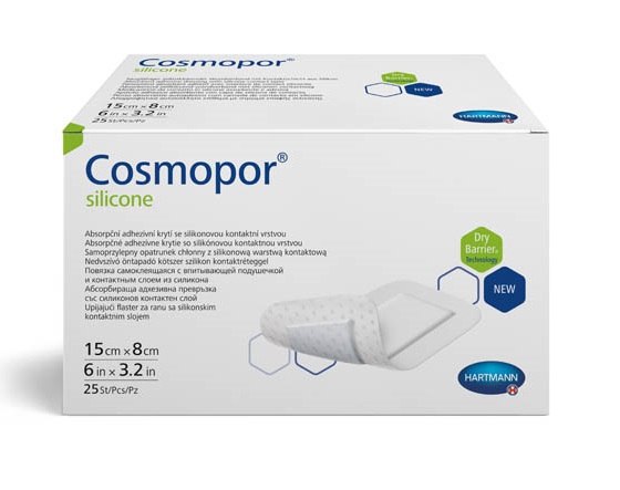 Cosmopor Silicone, 15 см х 8 см, повязка пластырного типа стерильная, 25 шт. фото