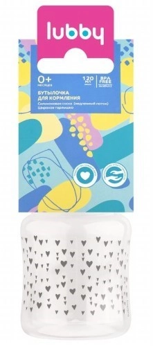Lubby Бутылочка с силиконовой соской и широким горлом, 120 мл, 1 шт, арт. 20155 фото