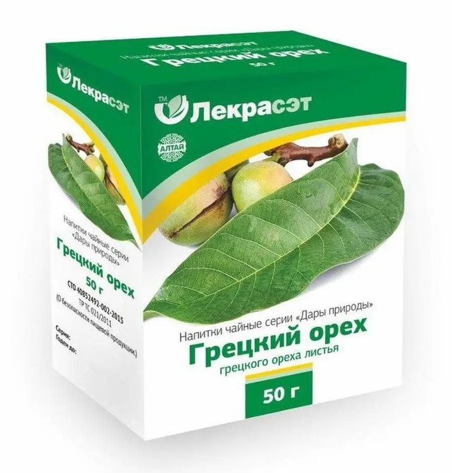 Дары Природы Чайный напиток Грецкий орех листья, чайный напиток, 50 г, 1 шт. фото