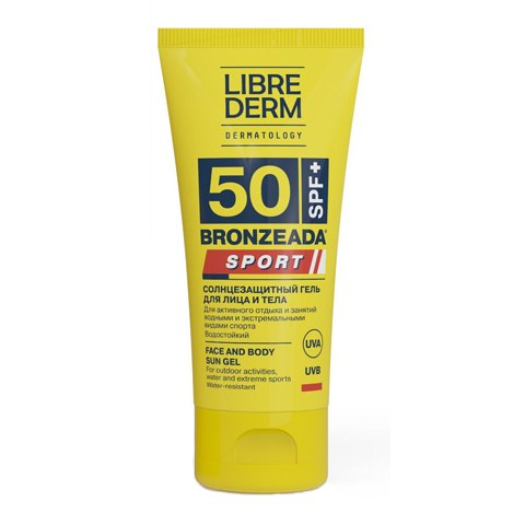 Librederm Bronzeada Sport Гель солнцезащитный для лица и тела, гель, 50 мл, 1 шт, SPF 50 фото