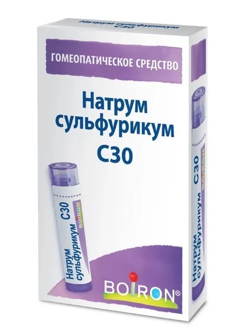 Натрум сульфурикум С30, гранулы гомеопатические, 4 г, 1 шт. фото