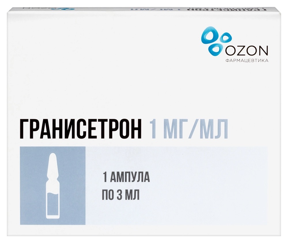 Гранисетрон, 1 мг/мл, концентрат для приготовления раствора для инфузий, 3 мл, 1 шт. фото