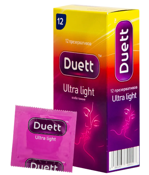 Презервативы Duett Ultra Light, 12 шт, особо тонкие фото