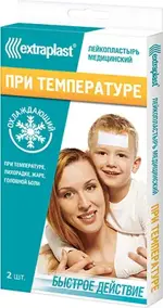 Extraplast Пластырь от температуры, 5 см х 12 см, пластырь, 2 шт. фото 