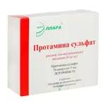 Протамина сульфат, 10 мг/мл, раствор для внутривенного введения, 5 мл, 10 шт. фото