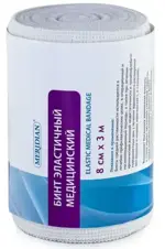 Meridian Бинт медицинский эластичный, 8 см х 3 м, 1 шт, средней растяжимости фото