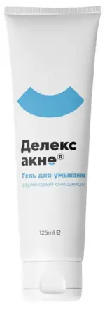 Делекс-Акне гель очищающий азуленовый, гель для умывания, 125 мл, 1 шт. фото